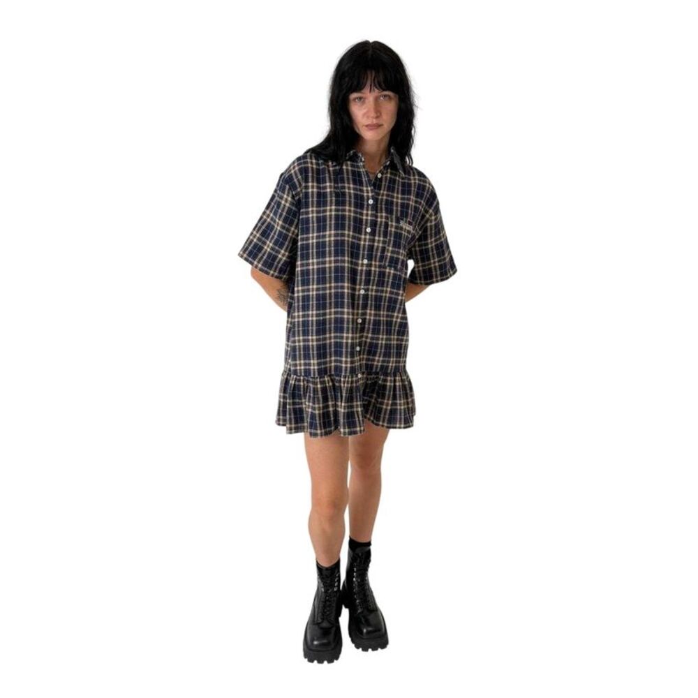 The Ragged Priest Womens/Ladies Checked Shirt Dress / Blue